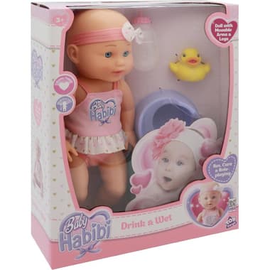 Baby Habibi Drink & Wet 14" Doll Playset
Pink, 3 Years and Above