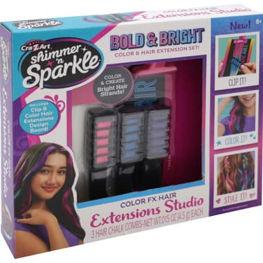Cra-Z-Art Shimmer 'n Sparkle Color FX Hair Extensions Studio - Bold & Bright Cosmetics & Fashion Activity Set
Arabic/English, 8 Years and Above
