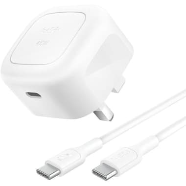 Belkin BoostCharge Wall Charger with USB-C Cable
PD 3.1, 45 Watts, Single USB-C (PD), White