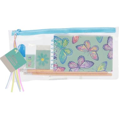 Butterfly Blue Stationery Set
6 Items, Blue
