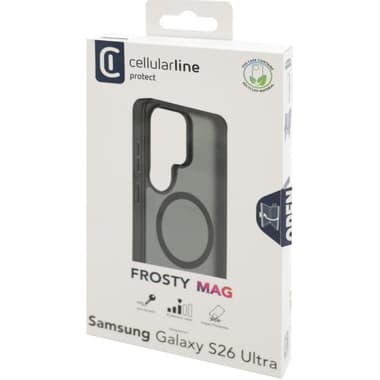 Cellularline Frosty Mag Back Cover Mobile Case with MagSafe
for Samsung Galaxy S26 Ultra, Black
