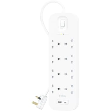 بيلكن واقي من ارتفاع التيار + يو اس بي
8 1 منفذ 2 منافذ؛X USB/1X USB-C, 2.00 م