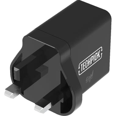 Techpick 45W PD3.0 Wall Charger
Fast Battery Charging, 45 Watts, Dual USB (USB-A/USB-C), Black