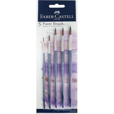 Faber-Castell Creative Studio Long Handle Artist Brush
Brown Synthetic, Flat, Watercolor and Acrylic, 5 Pieces