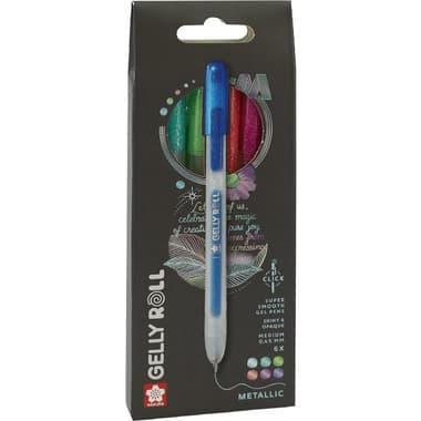 Sakura Gelly Roll Metallic
Set A Gel Ink Pen, Assorted Colors, 0.45 mm, Ballpoint, 6 Pens