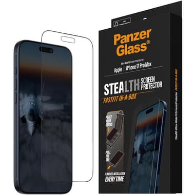 PanzerGlass Ultra-Wide Fit Stealth
Fastfit In-A-Box Smartphone Screen Protector, for iPhone 17 Pro Max, Tempered Glass with Black Frame