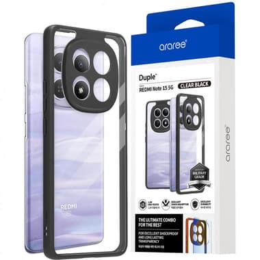 Araree Duple Back Cover Mobile Case
for Xiaomi Redmi Note 15 5G, Clear/Black