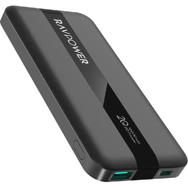 RAVPower PD Pioneer 10000 mAh 20W PD 2-Port Powerbank
PD Fast Charging, 10000 mAh, Dual USB (USB (QC 3.0)/USB-C PD), Black