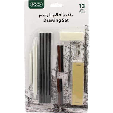 Roco Charcoal Pencil Drawing Set
Soft/Medium/Hard, 13 Pieces