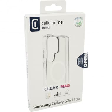 Cellularline Clear Mag Back Cover Mobile Case with MagSafe
for Samsung Galaxy S26 Ultra, Transparent
