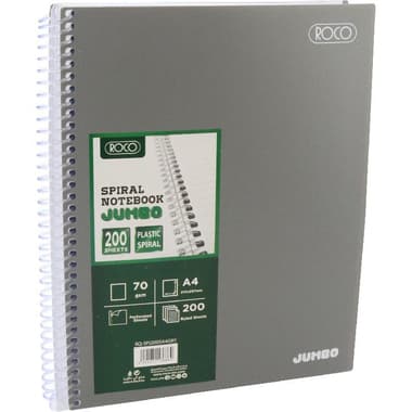 Roco Jumbo Notebook
Arabic/English Opening, A4, 200 Sheets, Lined, Grey