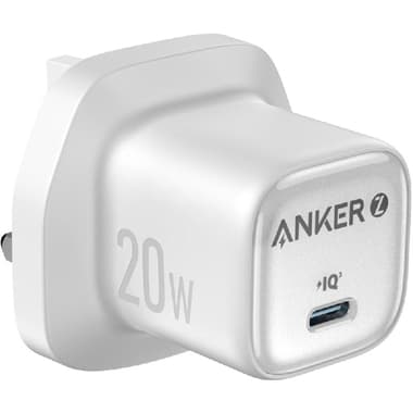 Anker Charger 20W GaN
USB PD (Power Delivery), 20 Watts, Single USB-C, White