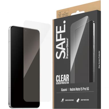 PanzerGlass SAFE Case Friendly Smartphone Screen Protector
for Xiaomi Redmi Note 15 Pro 5G, Tempered Glass, Edge-to-Edge, Black