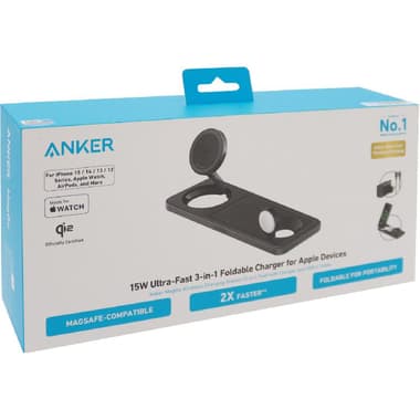 Anker MagGo 3-in-1 Wireless Charging Station
Qi2, 15 Watts, Black