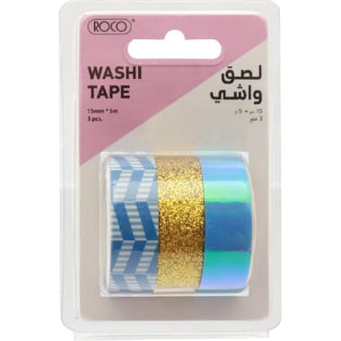 Roco Washi Tape
3 Reel (washi, glitter, laser), 15 mm X 5 m, Assorted Color