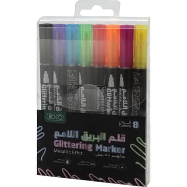 Roco Metallic Color Set - 8 Pieces Outline Marker
Assorted Color, Round Tip