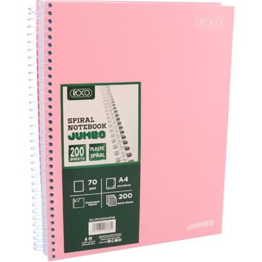 Roco Jumbo Notebook
Arabic/English Opening, A4, 200 Sheets, Lined, Pink