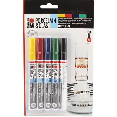 Marabu Porcelain Marker ( Basic Colors ) Porcelain/Glass Painting
5 Pieces