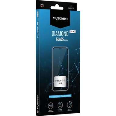 MyScreenPROTECTOR DIAMOND GLASS edge Lite Smartphone Screen Protector
for iPhone Air, Full Glue, Black