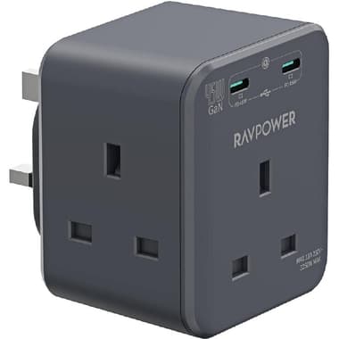 راف باور بيه سي 1066 - آر بيه موسع مقبس الطاقة بثلا ثة منافذ AC ومنفذين USB-C
توصيل الطاقة - يو اس بي بي دي, (3X AC/2X USB-C) منافذ 5, رمادي