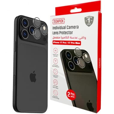 Techpick Camera Lens Protector (Individual Ring) Smartphone Camera Accessory
for Apple iPhone 17 Pro/iPhone 17 Pro Max, Clear