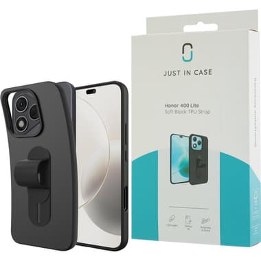 Just in Case Soft Back Cover Mobile Case with Strap
for Honor 400 Lite, Black