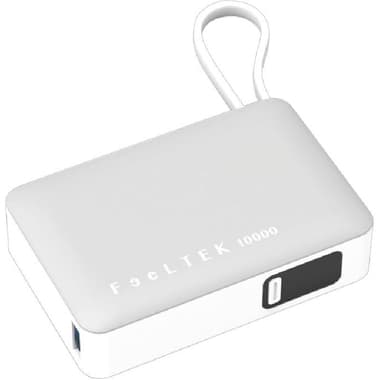 FeelTek Milli CV030A 30W Powerbank with Built-in USB-C Cable
PD Fast Charging, 10000 mAh, Dual USB (1X USB 2.0/1X USB-C), White