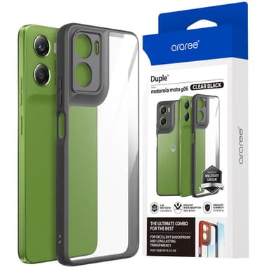 Araree Duple Back Cover Mobile Case
for Motorola moto g06, Clear/Black