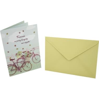 Designer Greetings Card & Envelope
"Friends Make Our Journey", Assorted Color