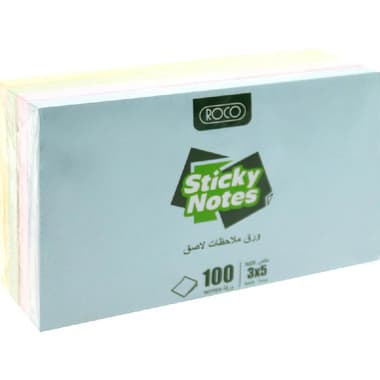 Roco Sticky Notes Assorted Pack
3 X 5 in, 100 Notes, Assorted Pastel Color