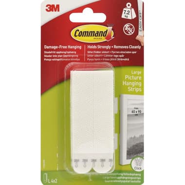 3M Command Adhesive Back Fastener
Strips, 1.8 X 7.8 cm, White