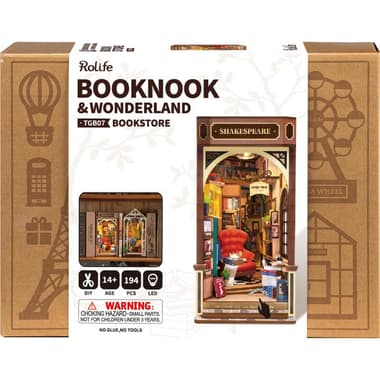 Robotime DIY Book Nook & Wonderland
Bookstore 3D Puzzle, 194 Pieces, 14 Years and Above