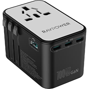 راف باور 1
في 5 شاحن سفر PD 100W, GaN 5.0 محول طاقة عالمي,