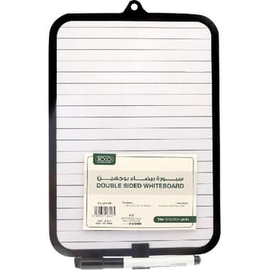 Roco Non-magnetic Whiteboard
Double Sided - One Side with Lines,oneside Blank, with 1 marker, 185 X 260 mm, Black/White