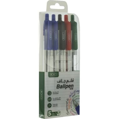 Roco Retractable Dry Ink Pen
Assorted Ink Color, 0.7 mm, Ballpoint, 5 Colors