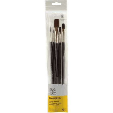 Winsor & Newton Galeria Long Handle Artist Brush
Soft Synthetic Hair, Flat/Round/Filbert, for Acrylic and Oil, Round: 2, 6;Filbert: 8;Flat: 4, 14, 5 Pieces