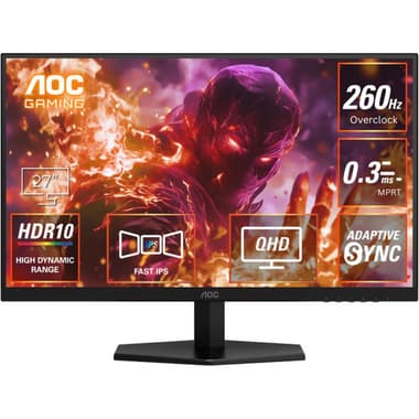 AOC Q27G42ZE 27" Gaming Monitor
LED, QHD (Quad HD), 240 Hz, 0.03ms (MPRT), Black/Red