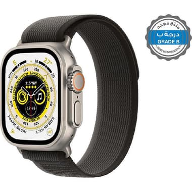 Renewed Grade B Apple Watch Ultra
GPS + Cellular, eSIM Supported, Natural Titanium Case/Black/Grey Trail Loop - Medium/Large