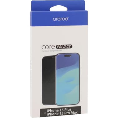Araree Core Privacy 9H Hardness Tempered Glass Smartphone Screen Protector
for iPhone 15 Plus/iPhone 15 Pro Max, Round Edge