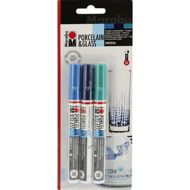 Marabu Porcelain Marker
Seaside Colors Set Porcelain/Glass Painting, Assorted Color, 3 Pieces