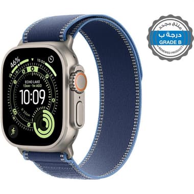 Renewed Grade B Apple Watch Ultra 3
Smartwatch, GPS + Cellular, Natural Titanium Case, Blue/Bright Blue Trail Loop, Medium/Large