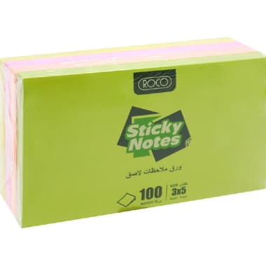 Roco Sticky Notes Assorted Pack
3 X 5 in, 100 Notes, Assorted Neon Color