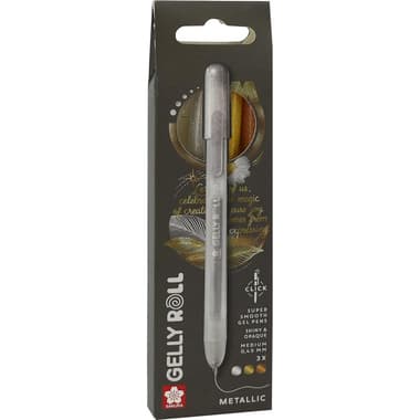 Sakura Gelly Roll Metallic
Set B Gel Ink Pen, Assorted Colors, 0.45 mm, Ballpoint, 3 Pens