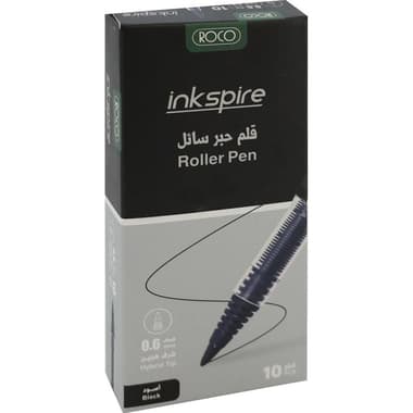 Roco Inkspire Rollerball Pen
Black Ink Color, 0.6 mm, Cone Tip, 10 Pieces.