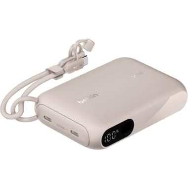 Belkin BoostCharge Power Bank 10000 mAh with Display
PD Fast Charging, 10000 mAh, Dual USB-C, Sand
