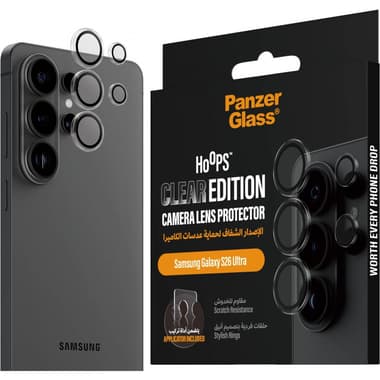 PanzerGlass Hoops Camera Lens Protector (Individual Ring) Smartphone Camera Accessory
for Samsung Galaxy S26 Ultra, Clear