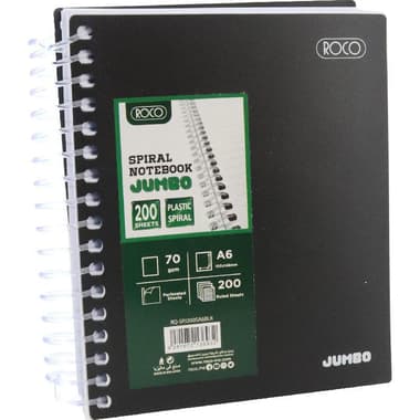 Roco Jumbo Notebook
Arabic/English Opening, A6, 200 Sheets, Lined, Black