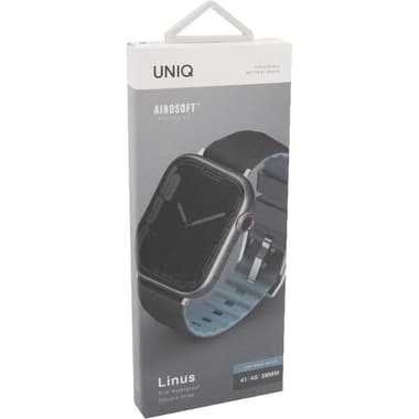 Uniq Linus Wrist Strap
for Apple Watch Series 11 42/Watch Series 10 42/Watch Series 9 41/Watch SE 40, Silicone, Black
