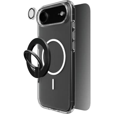 Techpick 4-in-1 Protection Clear Case + Privacy Tempered Glass + Camera Lens Protector + Magnetic Stand Smartphone Case Bundle
for iPhone Air, Clear