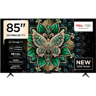 تي سي ال 85 بوصة تلفزيون ذكي
دقة 4 كيه ليد-ميني, 120 Hz, اسود, 85C6K
